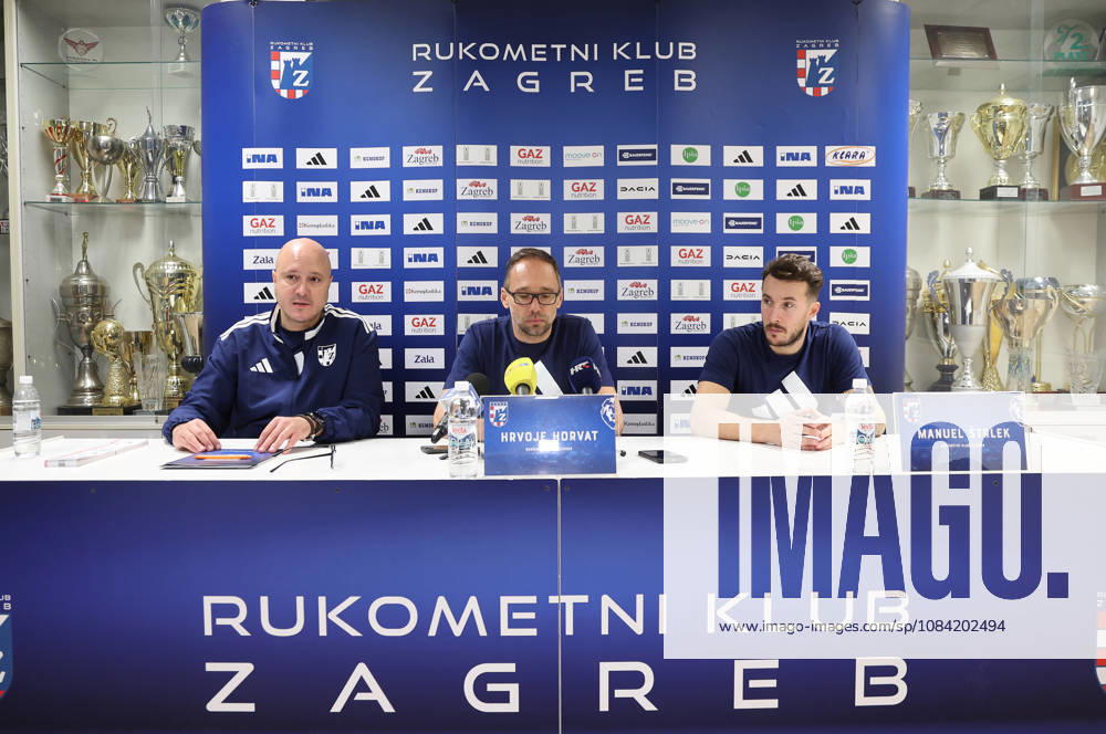 Press conference, PK, Pressekonferenz of HC Zagreb Head coach Hrvoje Horvat and Manuel Strlek of HC Zagreb speak on a press conference on October 06, 2026 in Zagreb, Croatia ahead of the EHF Champions League match between HC Zagreb and Aalborg Handbold. MarkoxPrpic PIXSELL