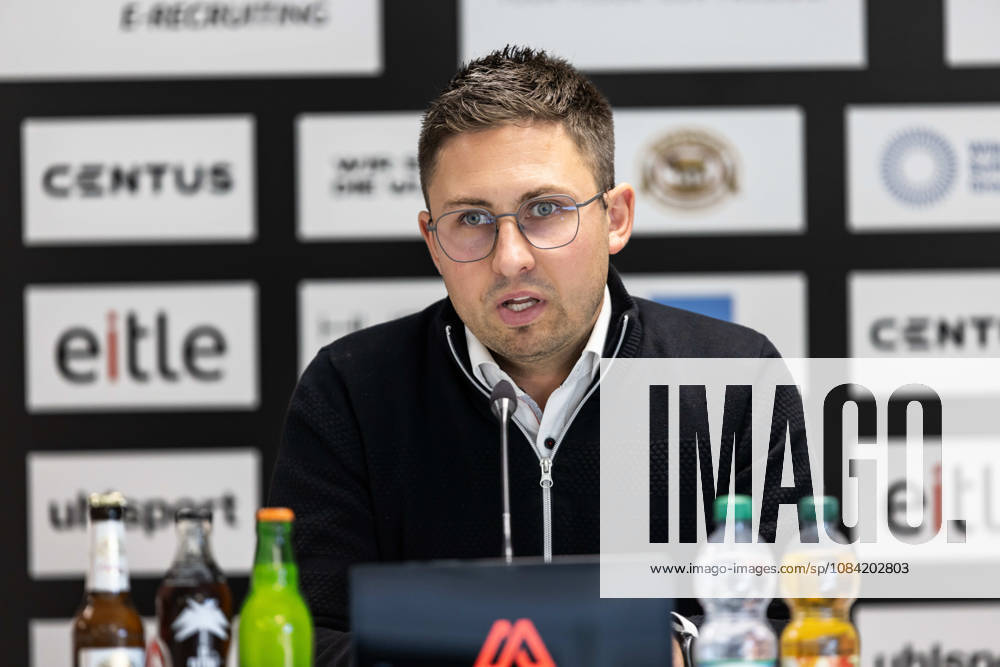 Press Conference: SSV Ulm 1846 Soccer – Introduction of Alois Schwartz, Soccer, Regionalliga Southwest, Donaustadion Ulm, October 6, 2026; cropped single image, portrait: Max Rieck, SSV Ulm 1846 Soccer; SSV staff member, press spokesperson, and office manager; press conference for SSV Ulm 1846 Soccer; introduction of Alois Schwartz, Soccer, Southwest Regional League, Donaustadion Ulm, October 26, 2006; Photo by Lucca Fundel, Ulm, Donaustadion, Baden-Württemberg, Germany