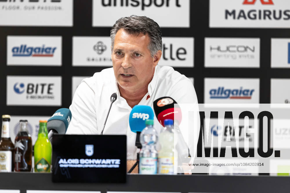 Press Conference: SSV Ulm 1846 Soccer – Introduction of Alois Schwartz, Soccer, Regionalliga Southwest, Donaustadion, Ulm, October 6, 2026; cropped single image, portrait of Alois Schwartz, SSV Ulm 1846 soccer, coach and sporting director; press conference, SSV Ulm 1846 soccer, introduction of Alois Schwartz, Soccer, Southwest Regional League, Donaustadion Ulm, October 26, 2006; Photo by Lucca Fundel, Ulm, Donaustadion, Baden-Württemberg, Germany