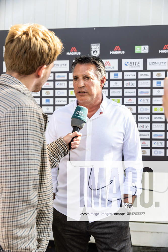 Press Conference: SSV Ulm 1846 Soccer – Introduction of Alois Schwartz, Soccer, Southwest Regional League, Donaustadion Ulm, October 6, 2026; Interview on SWR Aktuell with Alois Schwartz, SSV Ulm 1846 Soccer, Coach and Sporting Director; Press Conference: SSV Ulm 1846 Soccer, Introduction of Alois Schwartz, Soccer, Regionalliga Southwest, Donaustadion Ulm, October 26, 2006; Photo by Lucca Fundel, Ulm, Donaustadion, Baden-Württemberg, Germany