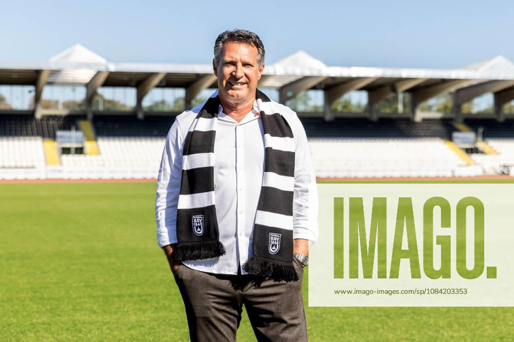 Press Conference: SSV Ulm 1846 Soccer – Introduction of Alois Schwartz, Soccer, Southwest Regional League, Donaustadion Ulm, October 6, 2026—Alois Schwartz, SSV Ulm 1846 soccer coach and sporting director, at the Donaustadion Ulm press conference for the SSV Ulm 1846 soccer team’s introduction of Alois Schwartz, Soccer, Regionalliga Southwest, Donaustadion Ulm, October 26, 2006; Photo by Lucca Fundel, Ulm, Donaustadion, Baden-Württemberg, Germany