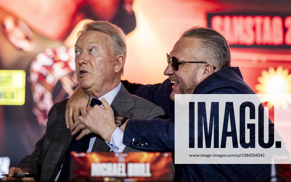 Düsseldorf, Germany, Oct. 6, 2026: Frank Warren (promoter) and Spencer Brown (manager) hold a press conference for Agit Kabayel (GER) vs. Nelson Hysa (ALB) on Oct. 6, 2026