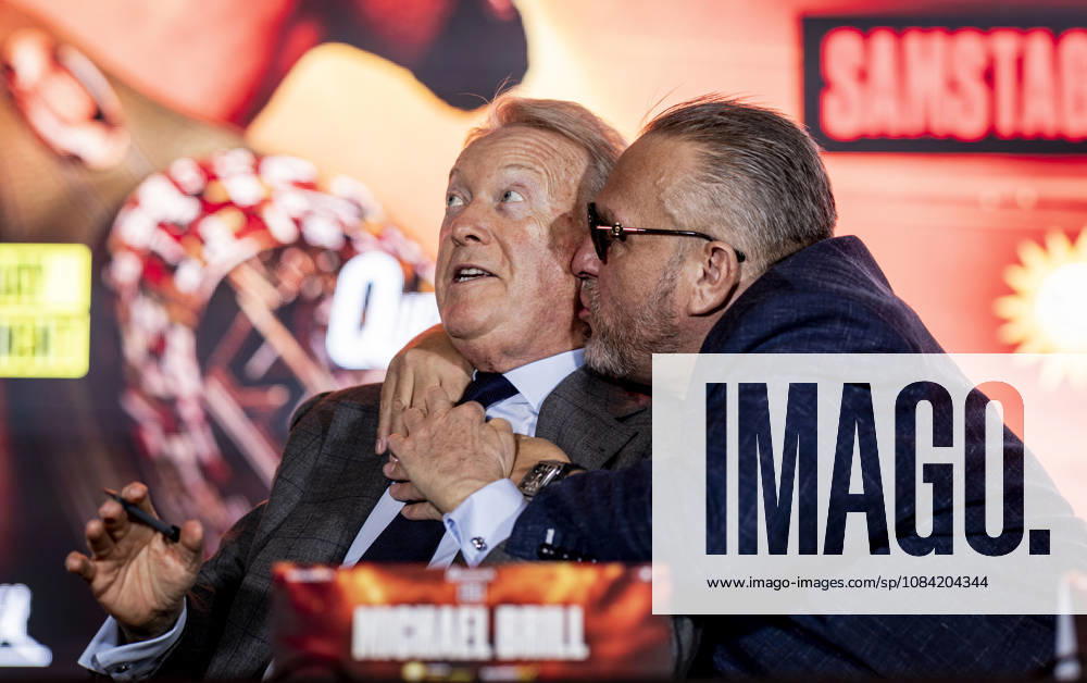 Düsseldorf, Germany, Oct. 6, 2026: Frank Warren (promoter) and Spencer Brown (manager) hold a press conference for Agit Kabayel (GER) vs. Nelson Hysa (ALB) on Oct. 6, 2026
