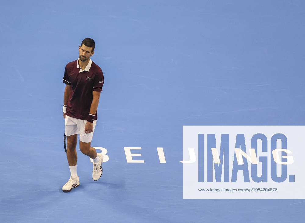 (261006) -- BEIJING, Oct. 6, 2026 -- Novak Djokovic of Serbia reacts during the men s singles final match against Alex de Minaur of Australia at 2026 China Open tennis tournament in Beijing, China, Oct. 6, 2026. (Photo by Xinhua) (SP)CHINA-BEIJING-TENNIS-CHINA OPEN-MEN S SINGLES-FINAL(CN) MaxZihan
