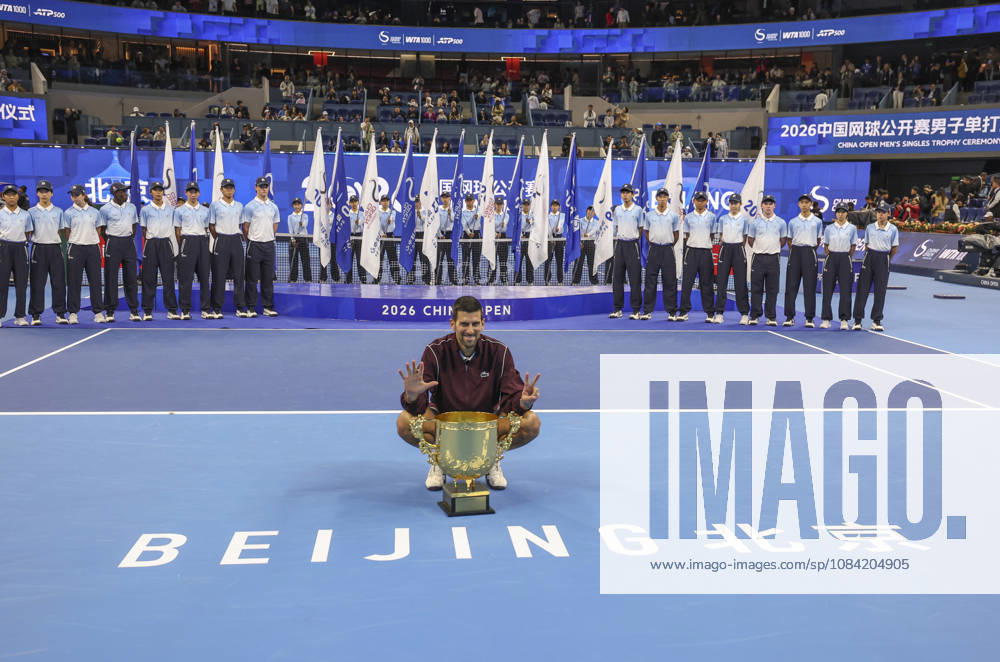 (261006) -- BEIJING, Oct. 6, 2026 -- Novak Djokovic of Serbia poses with his champion trophy during the awarding ceremony for the men s singles final at 2026 China Open tennis tournament in Beijing, China, Oct. 6, 2026. ) (SP)CHINA-BEIJING-TENNIS-CHINA OPEN-MEN S SINGLES-AWARDING CEREMONY(CN) BaixXuefei