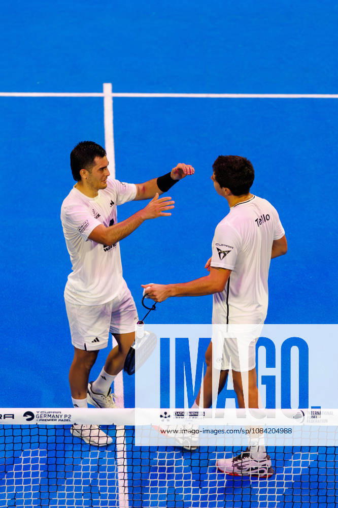DÜSSELDORF, GERMANY - 6 OCTOBER 2026: Image shows the celebration of Maximiliano Arce Simo (ARG) and Juan Tello (ARG) during CUPRA Germany Premier Padel P2 2026 Day 3 at CASTELLO Düsseldorf on 6 10 2026 in Düsseldorf, Germany. Germany