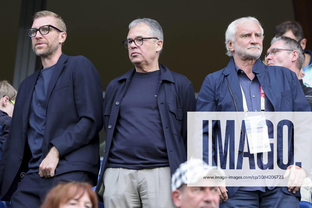 Per Mertesacker, Managing Director of Germany, and Rudi Völler, Director of the German National Team, look on during the UEFA Under-21 EURO qualifier between Germany U21 and Georgia U21 at Almstadion on October 6, 2026 in Bielefeld, Germany. Photo by Marco Steinbrenner, DeFodi Images