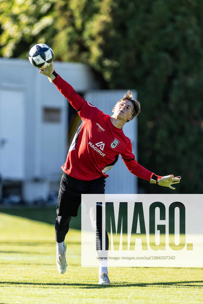 SSV Ulm 1846 Soccer Practice with Alois Schwartz, Soccer, Southwest Regional League, Ulm Training Field, October 6, 2026; U19 player, goalkeeper Nico Pop, SSV Ulm 1846 soccer during training with the Regional League team; SSV Ulm 1846 soccer training with Alois Schwartz, Soccer, Southwest Regional League, Ulm Training Field, October 6, 2026; Photo by Lucca Fundel; Ulm Training Field, Baden-Württemberg, Germany