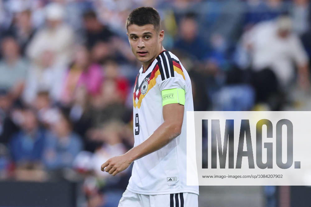 Nicolo Tresoldi of Germany watches the UEFA Under-21 EURO qualifier between Germany U21 and Georgia U21 at Almstadion on October 6, 2026, in Bielefeld, Germany. Photo by Marco Steinbrenner, DeFodi Images