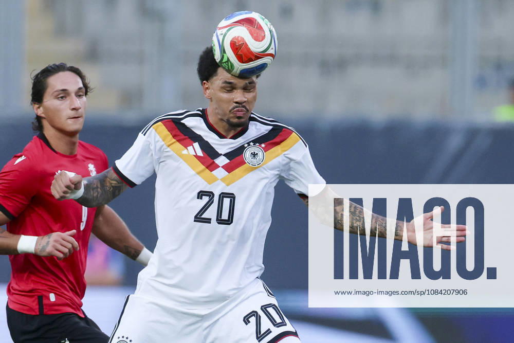 Nnamdi Collins of Germany controls the ball during the UEFA Under-21 EURO qualifier between Germany U21 and Georgia U21 at Almstadion on October 6, 2026, in Bielefeld, Germany. Photo by Marco Steinbrenner, DeFodi Images