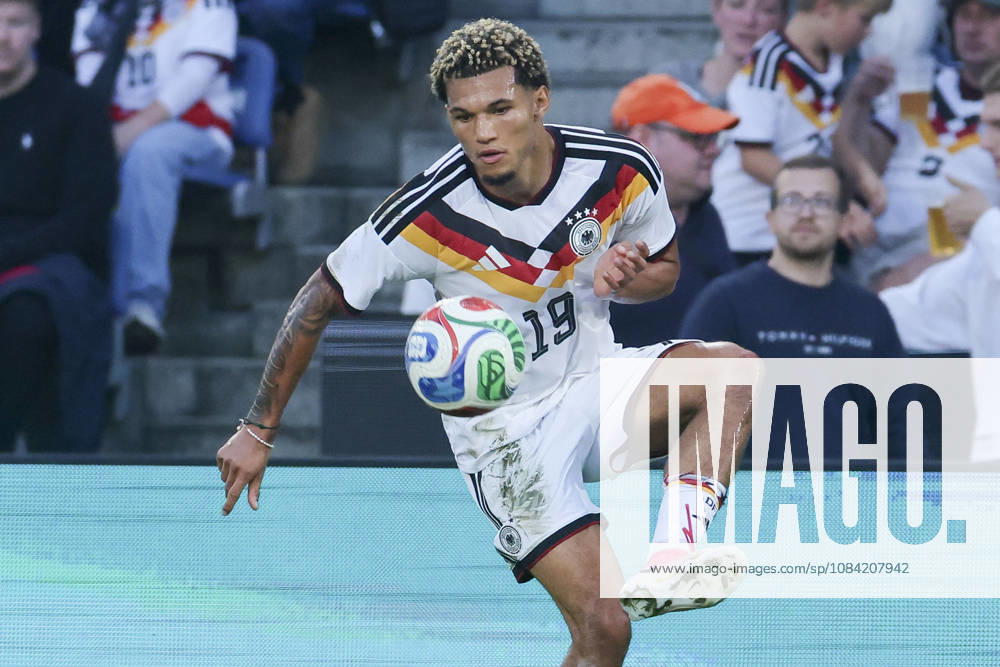 Paris Brunner of Germany controls the ball during the UEFA Under-21 EURO qualifier between Germany U21 and Georgia U21 at Almstadion on October 6, 2026, in Bielefeld, Germany. Photo by Marco Steinbrenner, DeFodi Images