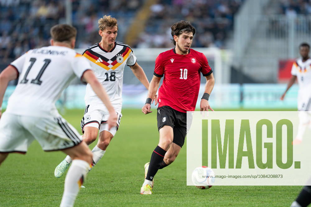GER, Germany U21 vs. Georgia U21 Nikoloz Dadiani (Georgia U21), 10, and Laurin Ulrich (Germany U21), 18, Bielefeld, SchücoArena, Bielefeld, Germany