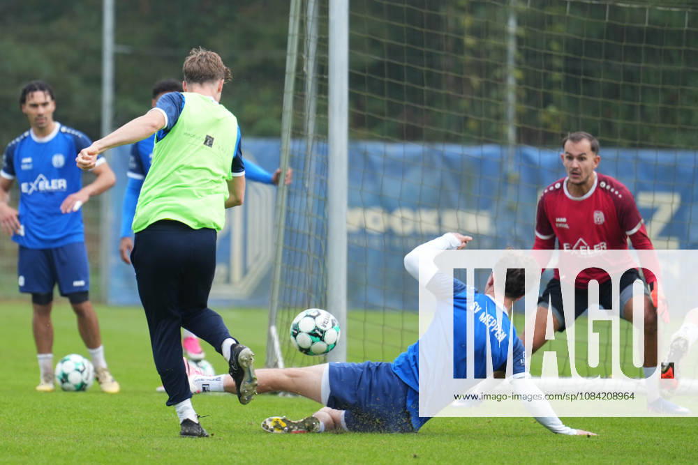 German Soccer, Training Session, 3rd Division, 2026–2027 Season, NVB Campus, SV Meppen, Tuesday, October 6, 2026, morning practice: Tobias Mißner (SV Meppen) blocks a shot by Henrik Wittrock (SV Meppen), 24