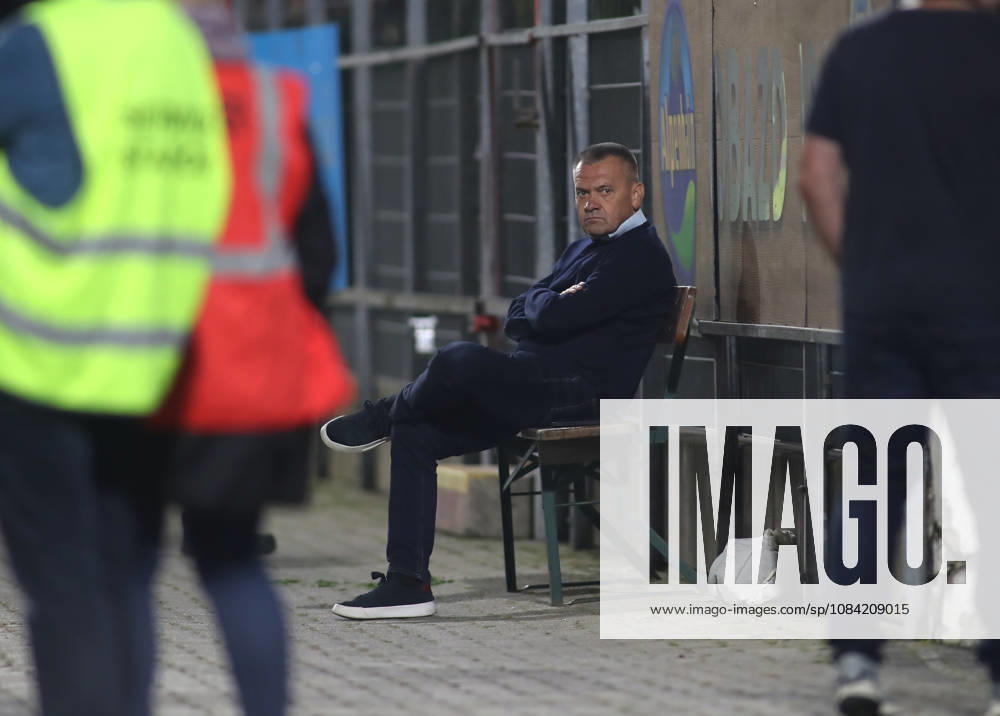 Soccer, Men s, Toto Cup, Quarterfinals, 2026–2027 Season, SpVgg Unterhaching vs. SSV Jahn Regensburg, Sportpark Unterhaching; Manfred Schwabl, President of SpVgg Unterhaching, sitting on a wooden bench