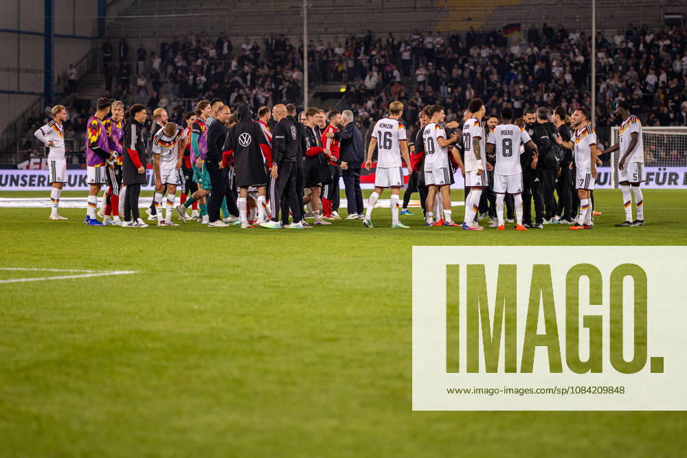The players and coaching staff of Germany U21 after the final whistle GER, Germany GER vs. Georgia GEO, soccer, UEFA U21 European Championship Qualifiers, Group F, Matchday 13, 2026–2027 season, October 6, 2026 GER, Germany GER vs. Georgia GEO, soccer, UEFA U21 European Championship Qualifiers, Group F, Matchday 13, 2026–2027 season, October 6, 2026, Bielefeld