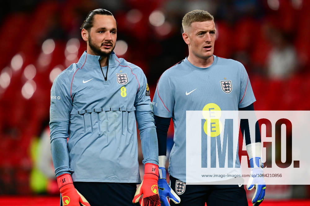 England v Czechia, UEFA Nations League England goalkeeper James Trafford (13) and England goalkeeper Jordan Pickford (1) during the UEFA Nations League match between England and Czechia at Wembley Stadium, London, UK on 6 October 2026. London Wembley Stadium Greater London UK Editorial use only ,