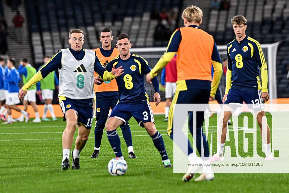 Scotland v Slovenia UEFA Nations League Players of Scotland warm up during the UEFA Nations League match at Barclays Hampden, Glasgow 06 10 2026 UK Newspapers OUT