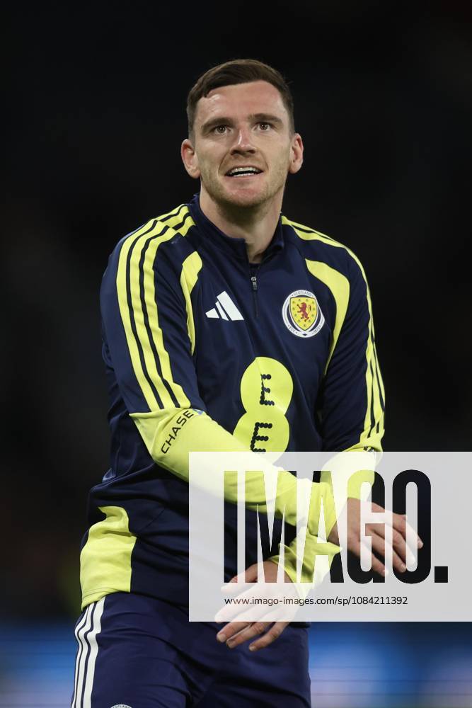 6th October 2026; Hampden Park, Glasgow, Scotland; UEFA Nations League Football, Scotland versus Slovenia; Andy Robertson of Scotland during the warm up before the match DavidxYoung