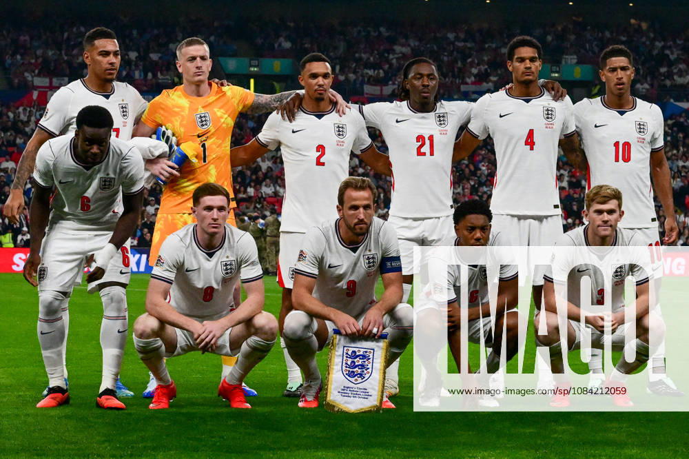 England v Czechia, UEFA Nations League the England players pose for a team shot during the UEFA Nations League match between England and Czechia at Wembley Stadium, London, UK on 6 October 2026. London Wembley Stadium Greater London UK Editorial use only ,