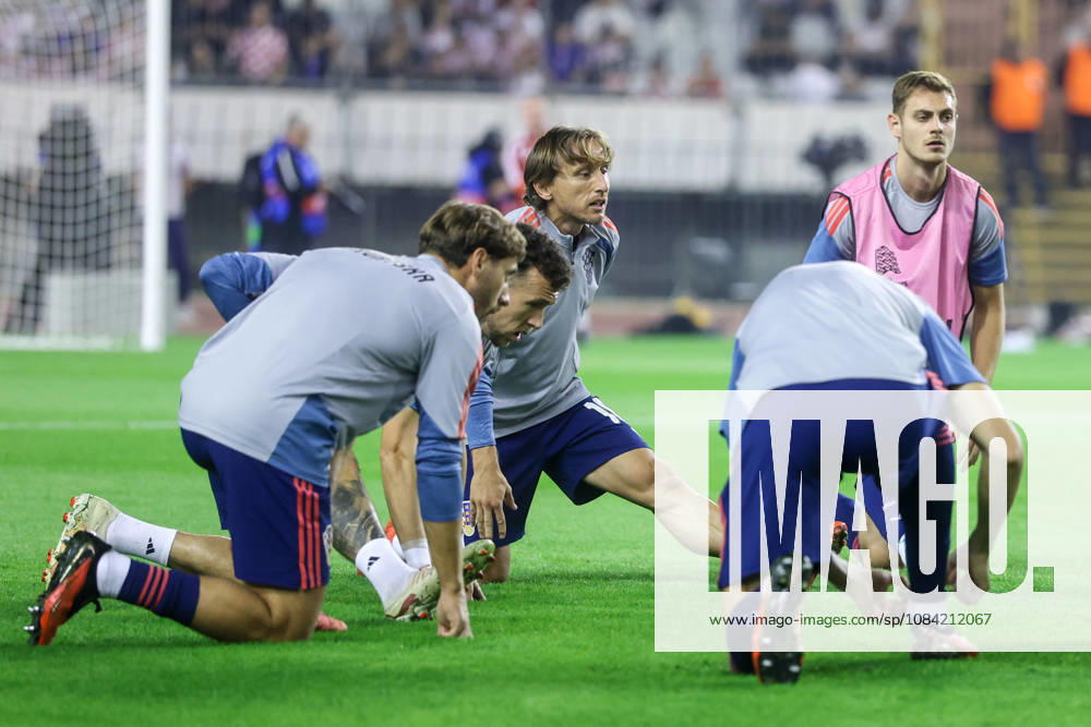 Croatia v Spain - UEFA Nations League 2026 27 Group A3 MD4 Luka Modric and Josip Stanisic of Croatia warms up prior to the UEFA Nations League 2026 27 group phase match between Croatia and Spain at Stadion Poljud on October 6, 2026 in Split, Croatia. SanjinxStrukic PIXSELL