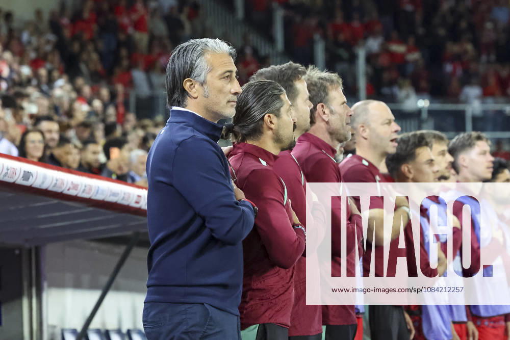 Murat Yakin, Switzerland, coach during the national anthem, Switzerland, UEFA, Nations League, Matchday 4, Switzerland vs. North Macedonia, October 6, 2026, Lucerne Swissporarena, Switzerland