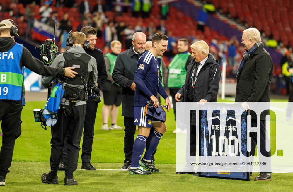 Scotland v Slovenia: Andy Robertson gets presentation for 100 Scotland caps