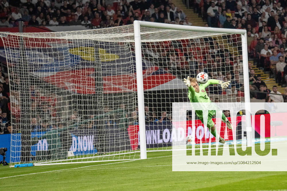 UEFA Nations League, England vs. Czech Republic; Lukas Hornicek of the Czech Republic makes a strong save following a free kick by Trent Alexander-Arnold of England; London