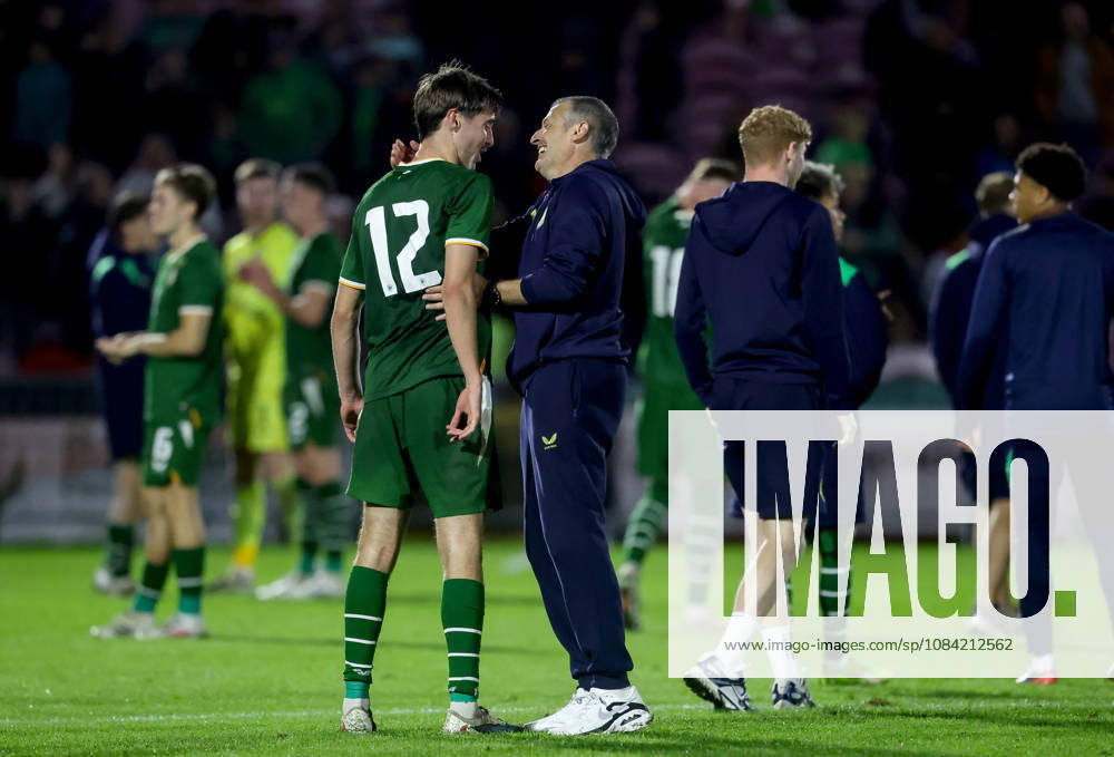 2027 UEFA Under 21 European Qualifier, Munster FA Turner s Cross, Cork 6 10 2026 Republic of Ireland vs England Ireland s Cathal McCarthy and manager Jim Crawford celebrate after the match Cathal McCarthy and Jim Crawford celebrate after the match 6 10 2026