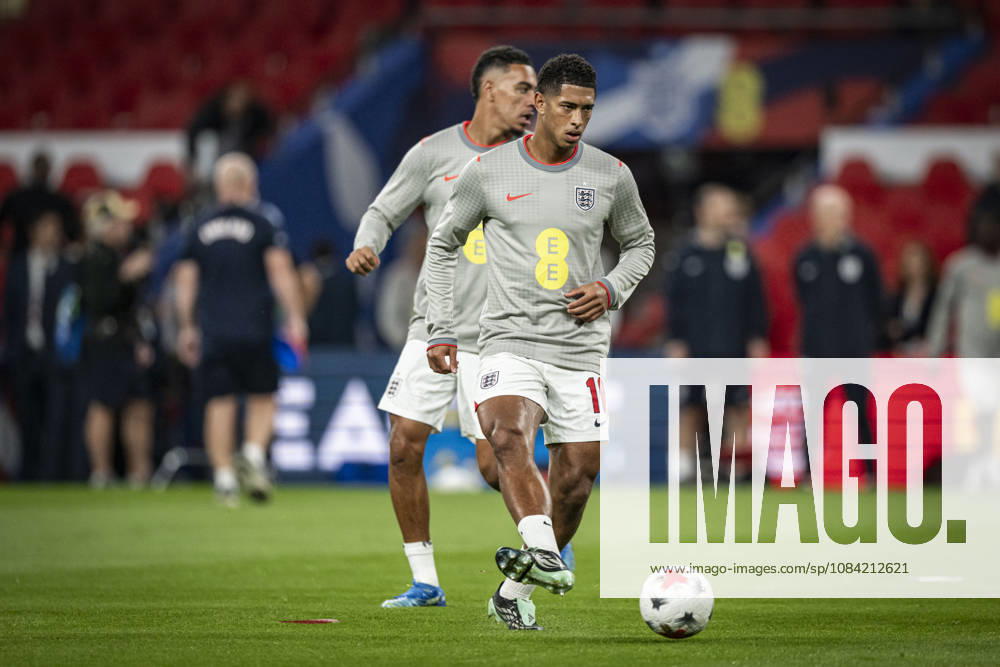 6th October 2026; Wembley Stadium, London, England; UEFA Nations League Football, England versus Czech Republic; Jude Bellingham of England during the pre-match warm-up GodfreyxPitt