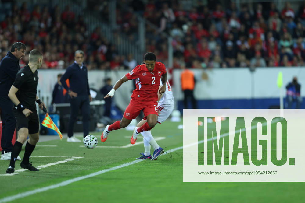 Sascha Britschgi (2, Switzerland) during the UEFA Nations League match between Switzerland and North Macedonia at thermoplan arena on October 6, 2026 in Lucerne, Switzerland.
