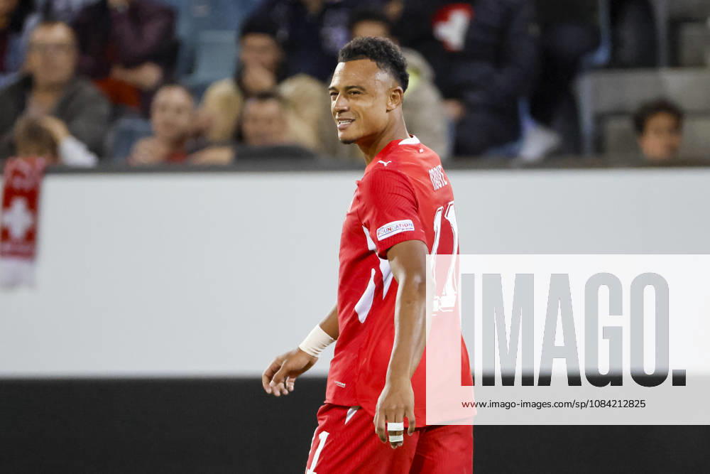 Dan Ndoye Switzerland, 11, facial expressions, emotion, Switzerland, UEFA, Nations League, Matchday 4, Switzerland vs. North Macedonia, October 6, 2026, Lucerne Swissporarena, Switzerland