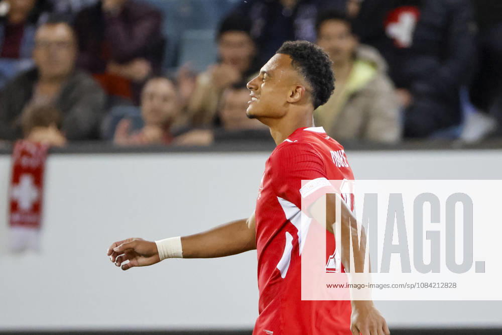 Dan Ndoye Switzerland, 11, facial expressions, emotion, Switzerland, UEFA, Nations League, Matchday 4, Switzerland vs. North Macedonia, October 6, 2026, Lucerne Swissporarena, Switzerland