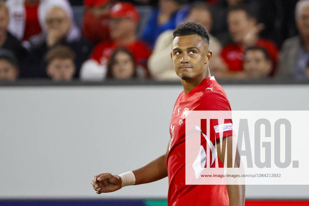 Dan Ndoye Switzerland, 11, facial expressions, emotion, Switzerland, UEFA, Nations League, Matchday 4, Switzerland vs. North Macedonia, October 6, 2026, Lucerne Swissporarena, Switzerland