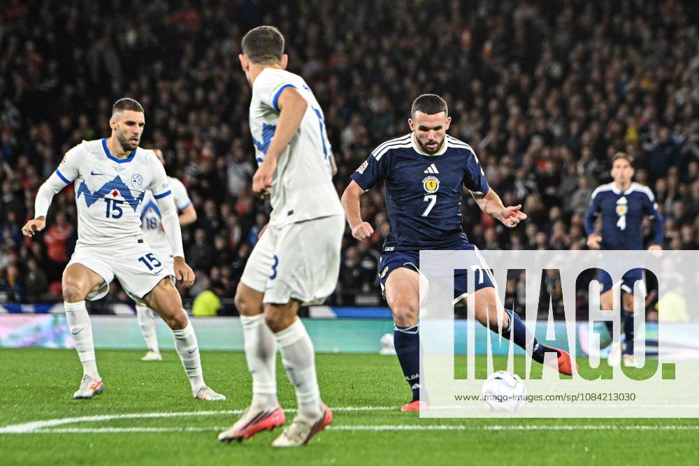 Scotland v Slovenia UEFA Nations League John McGinn of Scotland on the ball during the UEFA Nations League match at Barclays Hampden, Glasgow 06 10 2026 UK Newspapers OUT
