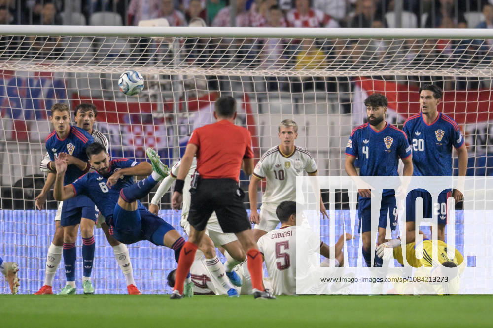 Croatia v Spain - UEFA Nations League 2026 27 Group A3 MD4 Josip Sutalo of Croatia shoots the ball during the UEFA Nations League 2026 27 group phase match between Croatia and Spain at Stadion Poljud on October 6, 2026 in Split, Croatia. IgorxSoban PIXSELL