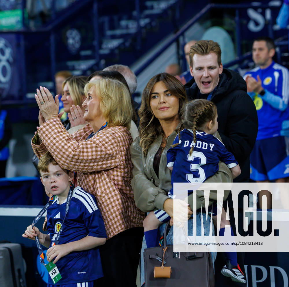 Scotland v Slovenia, UEFA Nations League, League B Group 1 : THe Robertson family look on as Andy reveives his presemtation