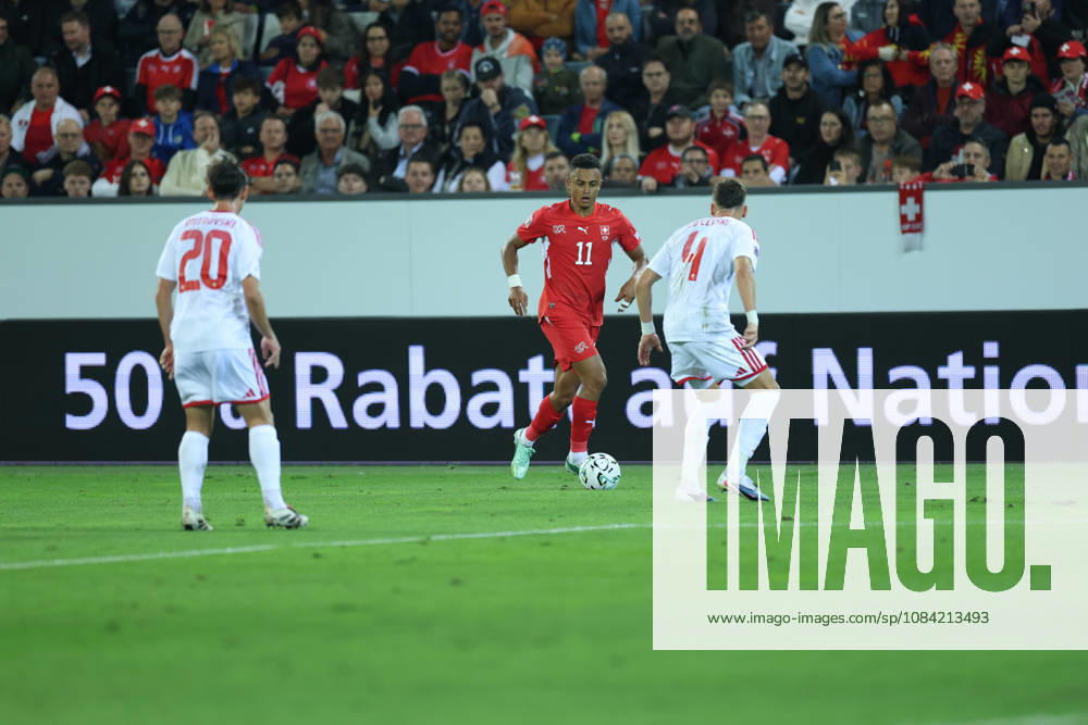 Dan Ndoye (11, Switzerland) during the UEFA Nations League match between Switzerland and North Macedonia at thermoplan arena on October 6, 2026 in Lucerne, Switzerland.
