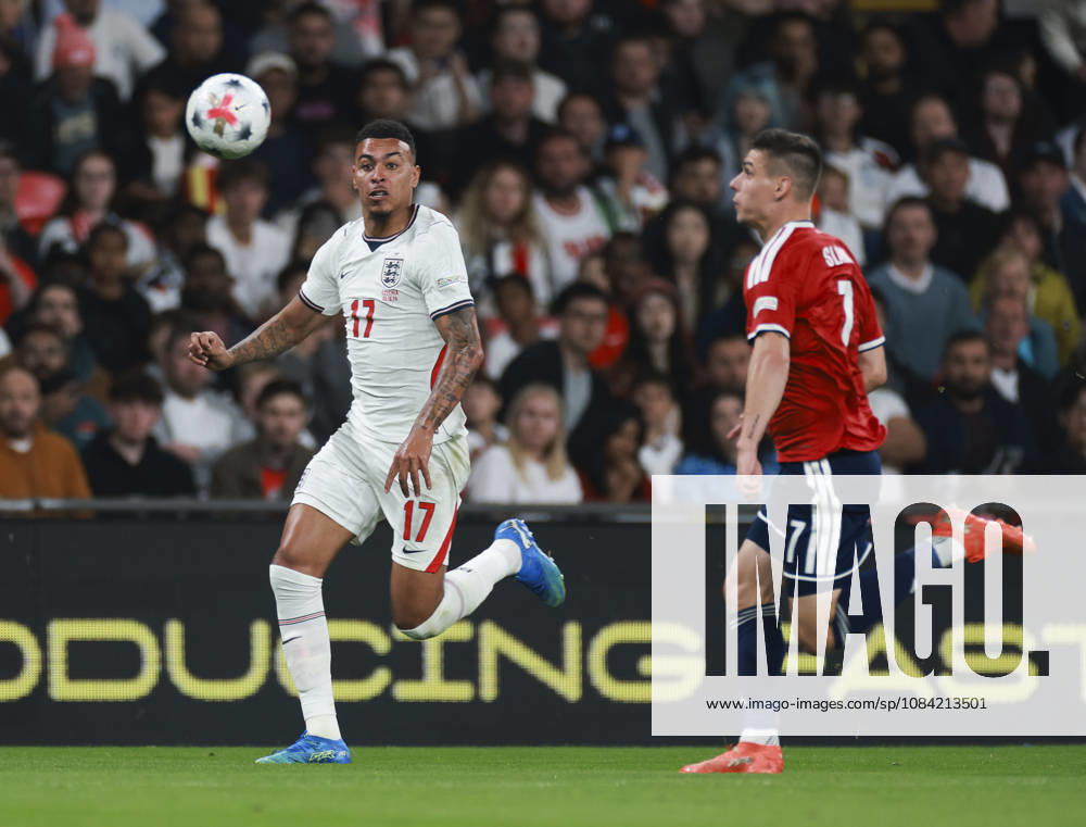 England v Czech Republic, UEFA Nations League, League A - Group 3 London, UK: England v Czech Republic, UEFA Nations League, League A - Group 3, Wembley Stadium. 6 October 2026 Photograph by Marc Aspland for The Times & The Sunday Times Morgan Rogers of England and JiA¿í Sláma Of Czech Republic
