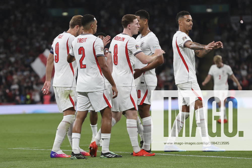 England v Czechia UEFA Nations League The England players celebrate their sides 1st goal during the UEFA Nations League match at Wembley Stadium, London 06 10 2026 UK Newspapers OUT
