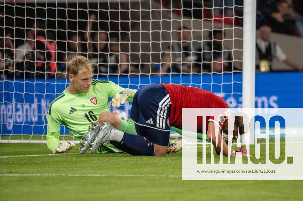 UEFA Nations League, England vs. Czech Republic: Lukas Hornicek of the Czech Republic was beaten by his own teammate, Vladimir Coufal of the Czech Republic, who scored an own goal in London