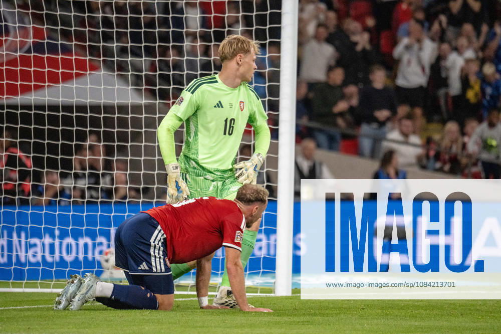 UEFA Nations League, England vs. Czech Republic: Lukas Hornicek of the Czech Republic was beaten by his own teammate, Vladimir Coufal of the Czech Republic, who scored an own goal in London