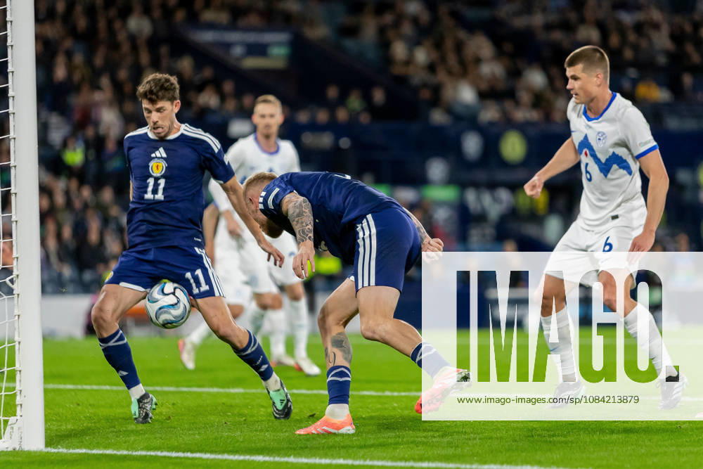 Scotland v Slovenia, UEFA Nations League GOAL! 1-0 Ryan Christie of Scotland national team, Nationalteam opens the scoring during the UEFA Nations League League B Group B1 between Scotland and Slovenia. Barclays Hampden, Hampden Park, Glasgow, Scotland. 6 October 2026. Hampden Park Barclays Hampden Glasgow Scotland Editorial use only ,