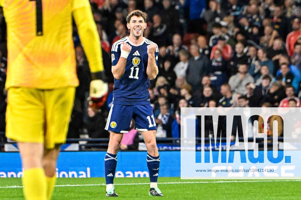 Scotland v Slovenia UEFA Nations League Ryan Christie of Scotland scores his sides first goal of the match and celebrates his goal during the UEFA Nations League match at Barclays Hampden, Glasgow 06 10 2026 UK Newspapers OUT