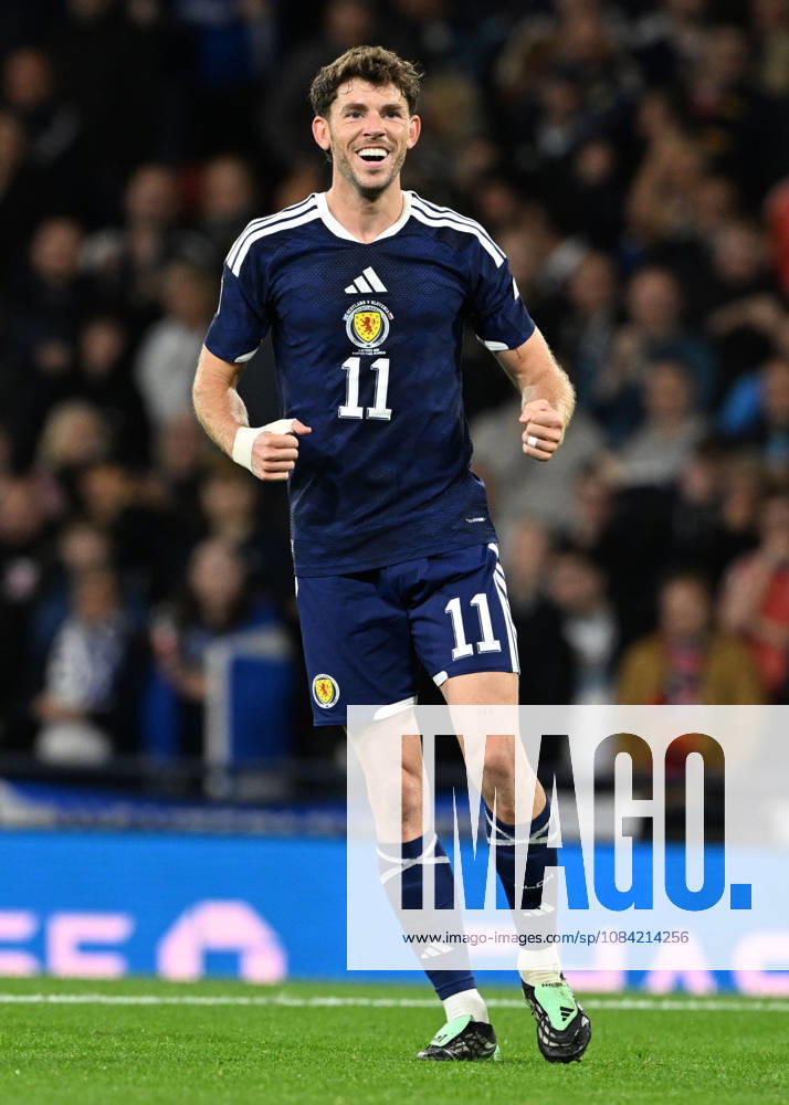 Glasgow, Scotland, 6th October 2026. Ryan Christie of Scotland scores the opening goal during the Scotland vs Slovenia UEFA Nations League match at Hampden Park, Glasgow. Picture credit should read: Neil Hanna Sportimage . SPI_022_NH_Scotland_Slovenia SPI-5054-0022