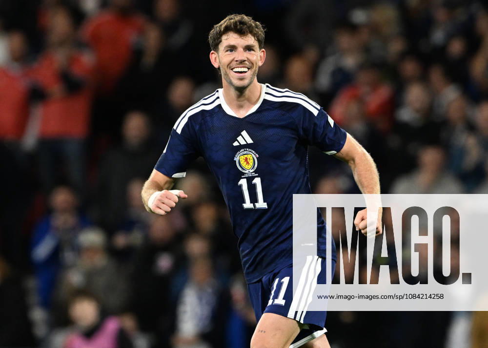 Glasgow, Scotland, 6th October 2026. Ryan Christie of Scotland scores the opening goal during the Scotland vs Slovenia UEFA Nations League match at Hampden Park, Glasgow. Picture credit should read: Neil Hanna Sportimage . SPI_023_NH_Scotland_Slovenia SPI-5054-0023