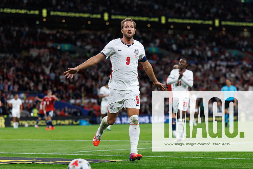 England v Czechia UEFA Nations League, Tuesday 6th October 2026: Harry Kane of England Scores the first GOAL making the score 1-0 during the UEFA Nations League Group C Fixture between England and Czechia at Wembley Stadium, Wembley in London, England. (Photo by Alex Ferrelly Sports Press Photo)