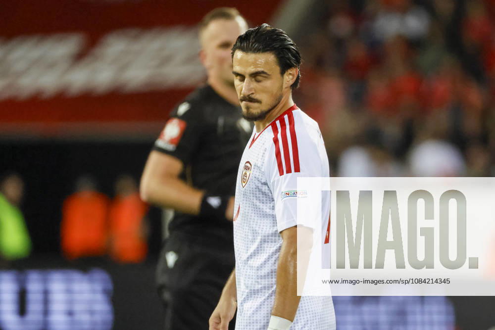 Eljif Elmas North Macedonia, 07, Facial Expressions, Emotion, Switzerland, UEFA, Nations League, Matchday 4, Switzerland vs. North Macedonia, October 6, 2026, Lucerne Swissporarena, Switzerland