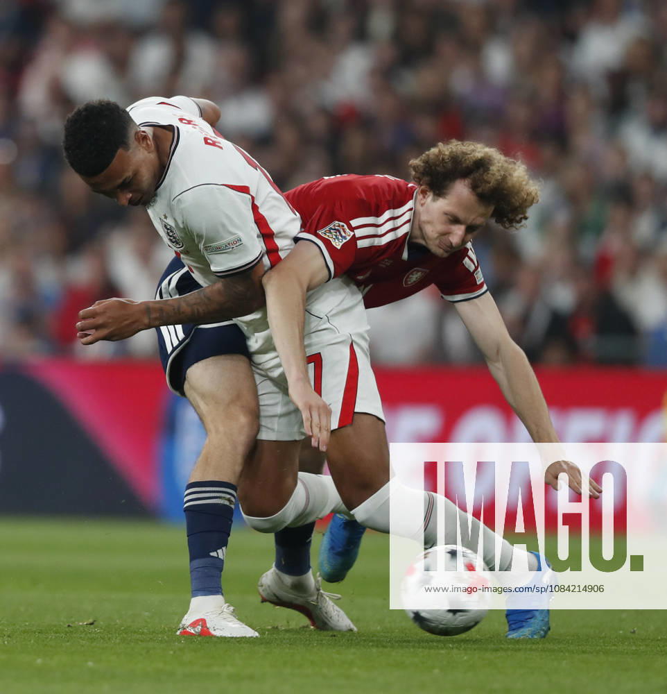 England v Czechia UEFA Nations League Morgan Rogers of England is fouled by Alex Kral of Czechia during the UEFA Nations League match at Wembley Stadium, London 06 10 2026 UK Newspapers OUT