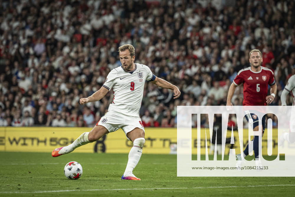 6th October 2026; Wembley Stadium, London, England; UEFA Nations League Football, England versus Czech Republic; Harry Kane of England scores in the 40th minute to make the score 2-0 GodfreyxPitt