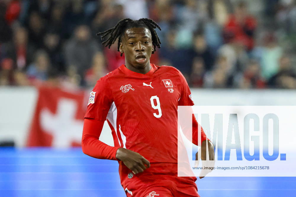 Johan Manzambi Switzerland, 09, Facial Expressions, Emotion, Switzerland, UEFA, Nations League, Matchday 4, Switzerland vs. North Macedonia, October 6, 2026, Lucerne Swissporarena, Switzerland